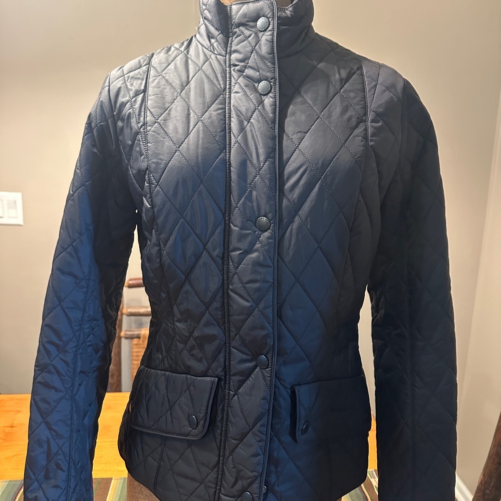 Women's Barbour Quilted Flyweight Calvary Black Jacket